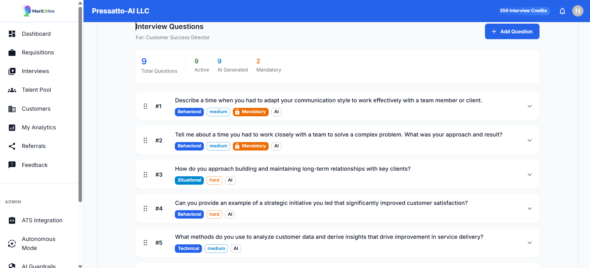 AI-generated interview questions